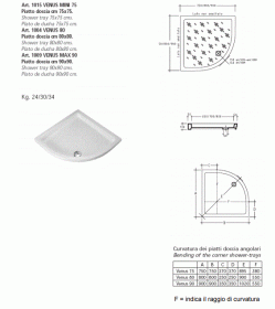 PIATTO DOCCIA H10 ANGOLO IN DIVERSE DIMENSIONI